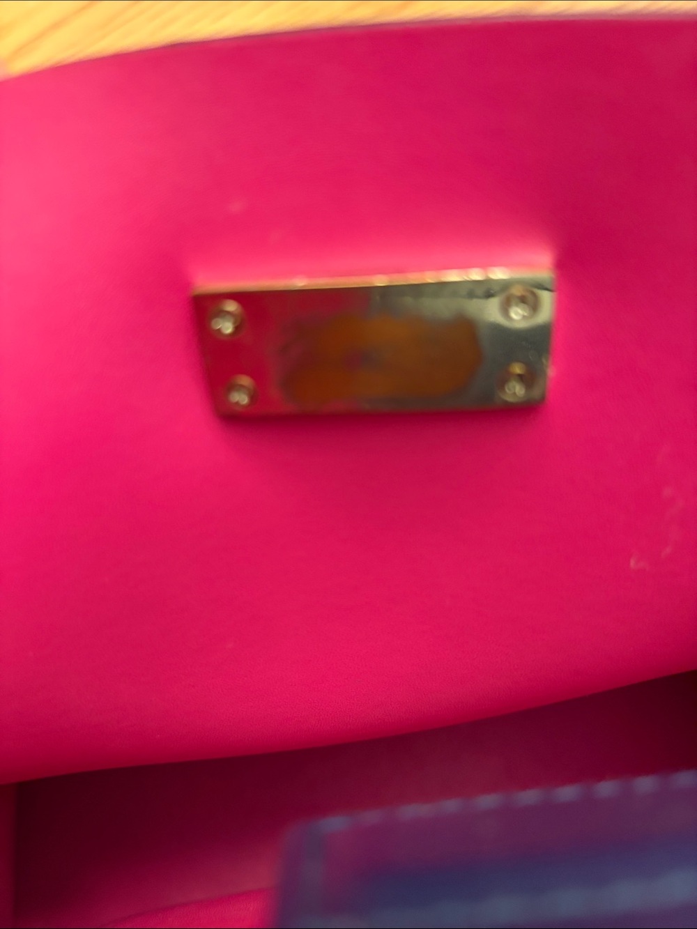 Kate Spade Arbour Hill Elodie Navy Blue Fuchsia Pink Leather Crossbody Bag Purse - Picture 6 of 12